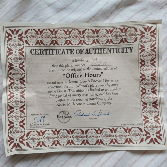 "Office Hours" Knowles Plate - Picture 4 of 4